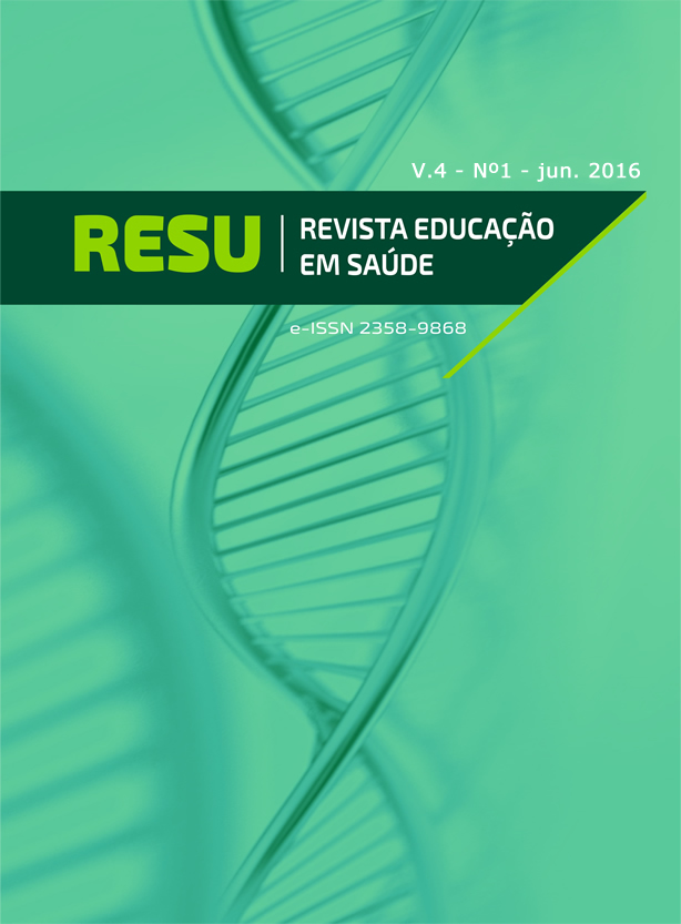 					Visualizar v. 4 n. 1 (2016): RESU - REVISTA EDUCAÇÃO EM SAÚDE
				