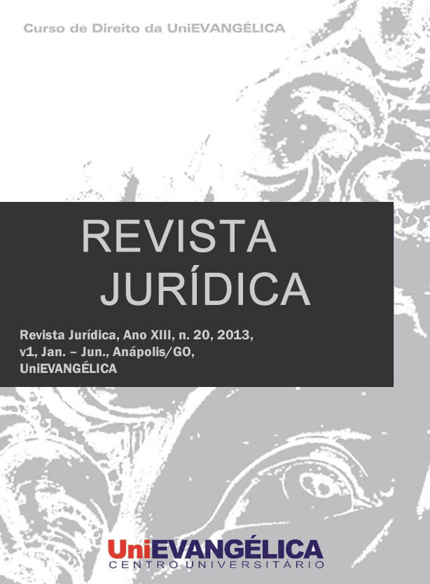 					View Vol. 1 (2013): Revista Jurídica, Ano XIII, n. 20, 2013, v1, Jan. – Jun., Anápolis/GO, UniEVANGÉLICA
				